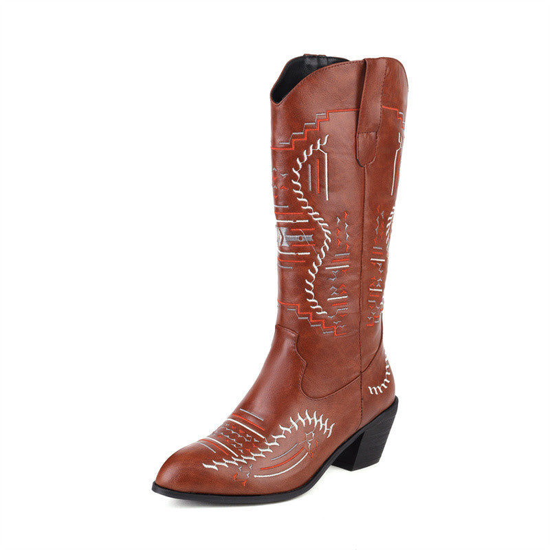 Red and Black Heart Cowboy Boots - Balajoy