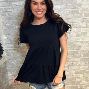 Black Ruffle Nursing Tee - Nature Baby Outfitter