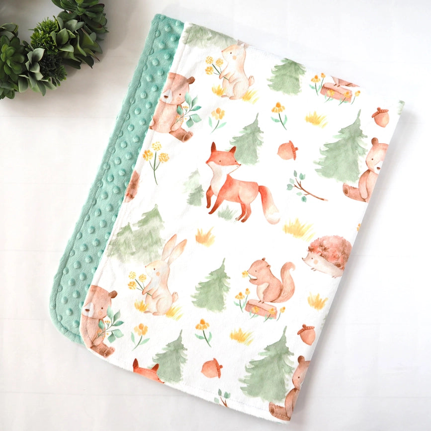 Forest Friends Minky Blanket