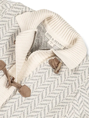 Organic Toggle Sweater with Zipper Gray Herringbone - Nature Baby Outfitter