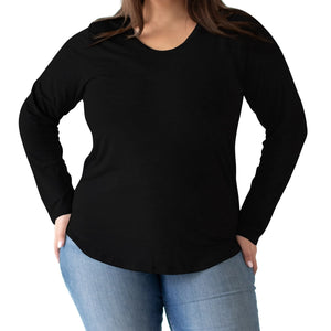 Black Bamboo Nursing & Maternity Long Sleeve T-Shirt - Nature Baby Outfitter