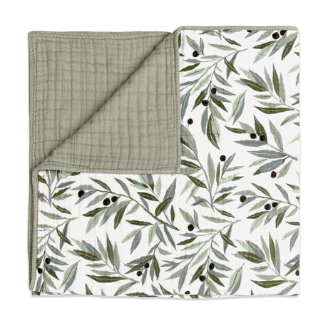 Olive Branches 3 Layer Organic Muslin Quilt Nature Baby Outfitter