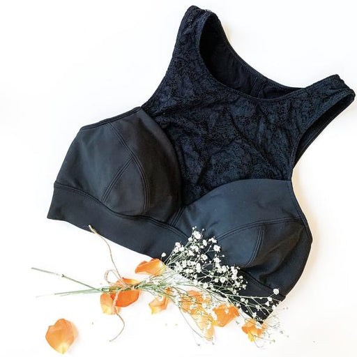 Black Ella Maternity, Nursing, & Pumping Lace Bralette — Nature