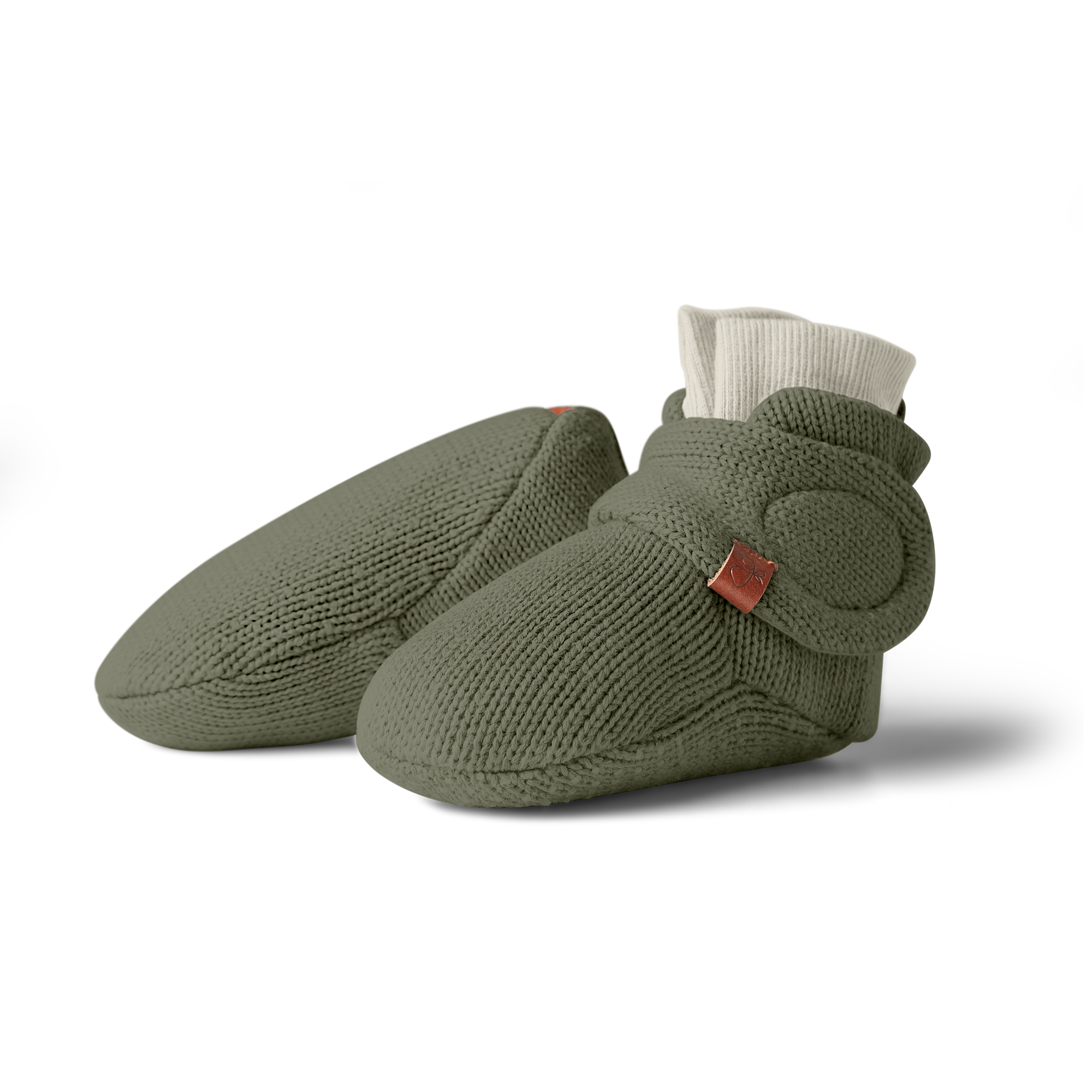 Noble Fir Knit Organic Cotton Stay-On Booties