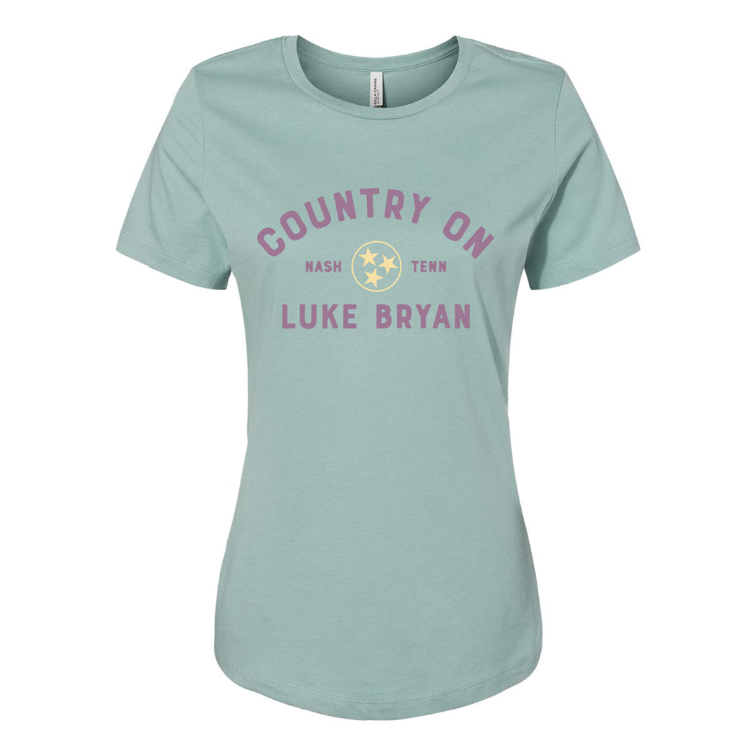 Country On Aqua Ladies Tee