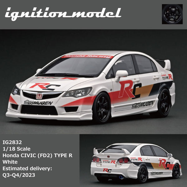 Ignition Model 1/18 Honda Civic (Fd2) Type R White ( Ig2832 ) Resin Ca –  Carloverdiecast