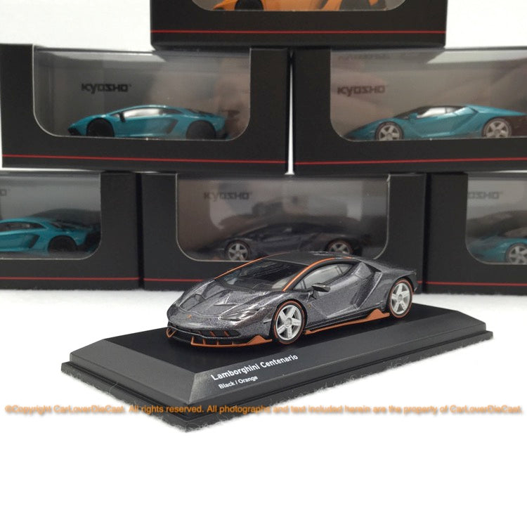 Kyosho 1:64 Lamborghini Centnario (preto / laranja) 07065A3-J modelo d –  carloverdiecast