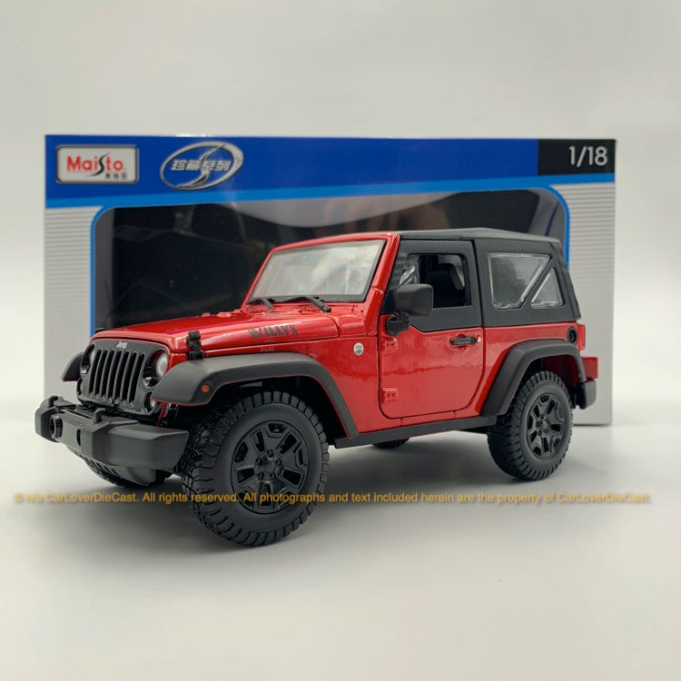 Maisto 1:18 Jeep Wrangler (10-31676-Red) Red diecast car model –  carloverdiecast