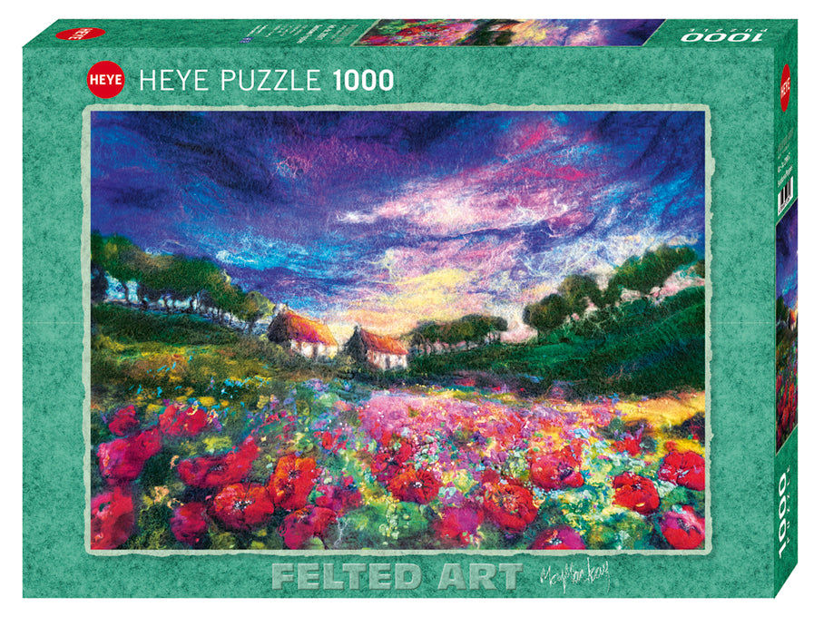 Jigsaw Puzzle Felted Art Sundown Poppies 29917 1000 Pieces Unwind Board Games Online