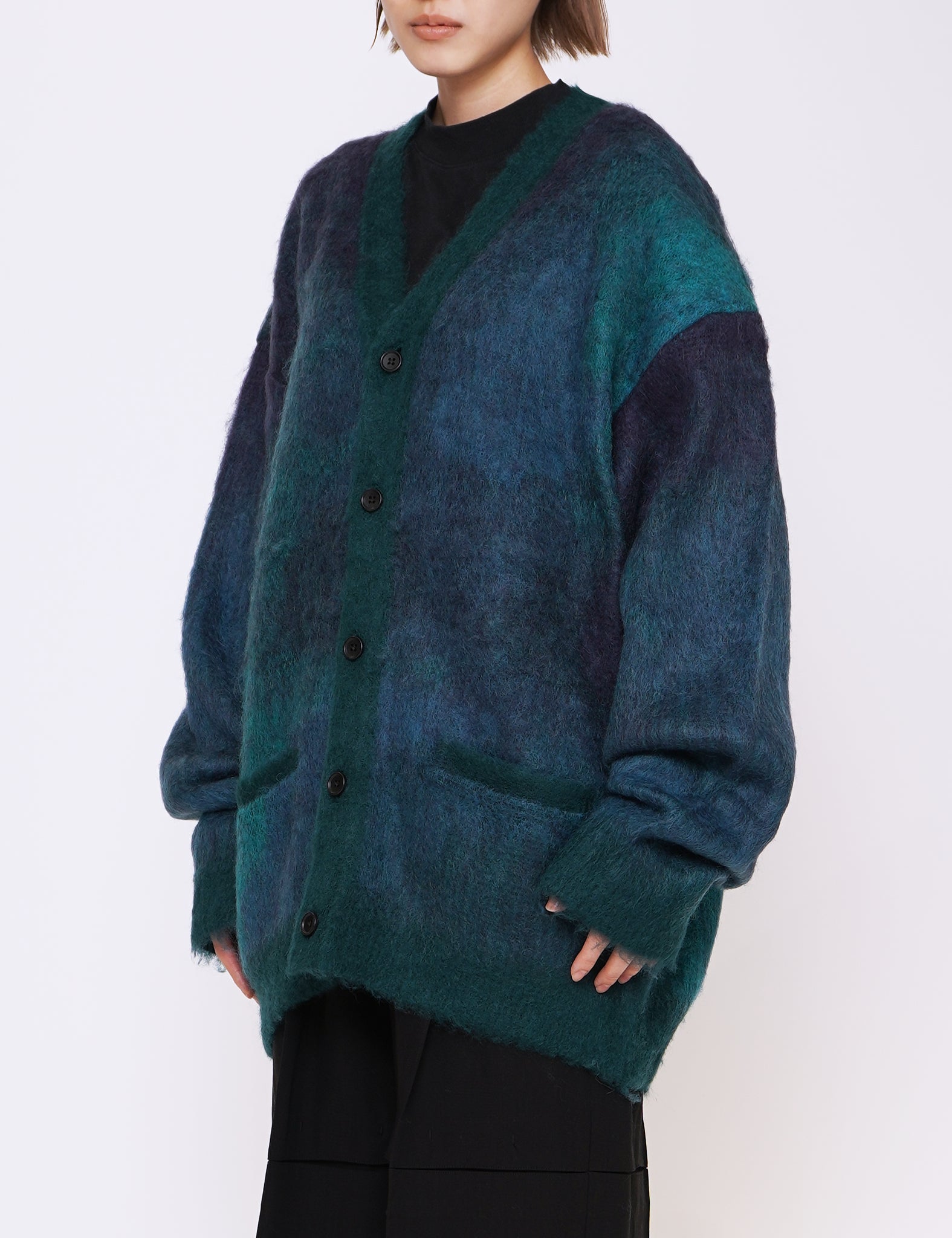 クリーニング済】stein GRADATION MOHAIR CARDIGAN-