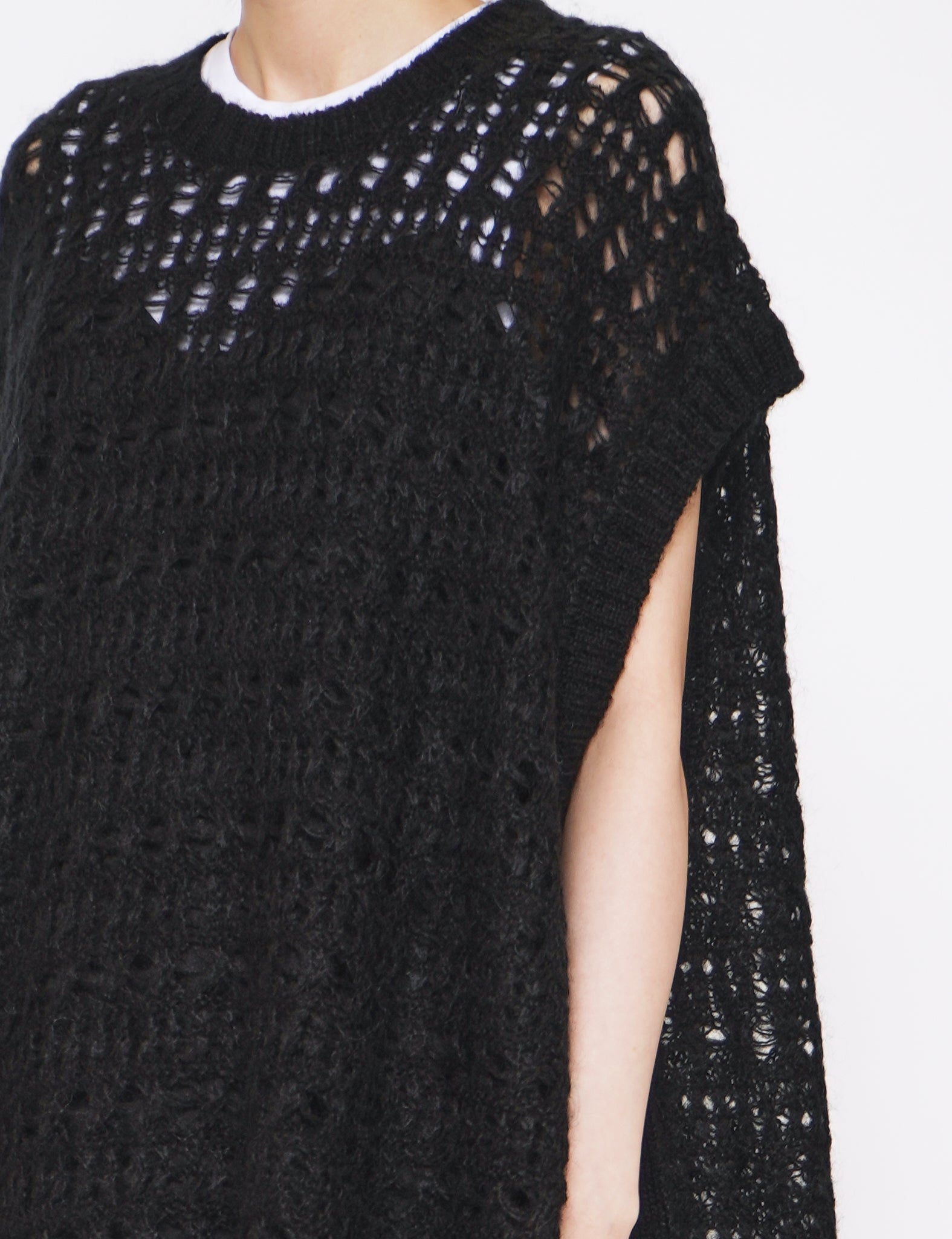 YOKE BLACK MOHAIR SILK MESH KNIT VEST – GRAPH LAYER