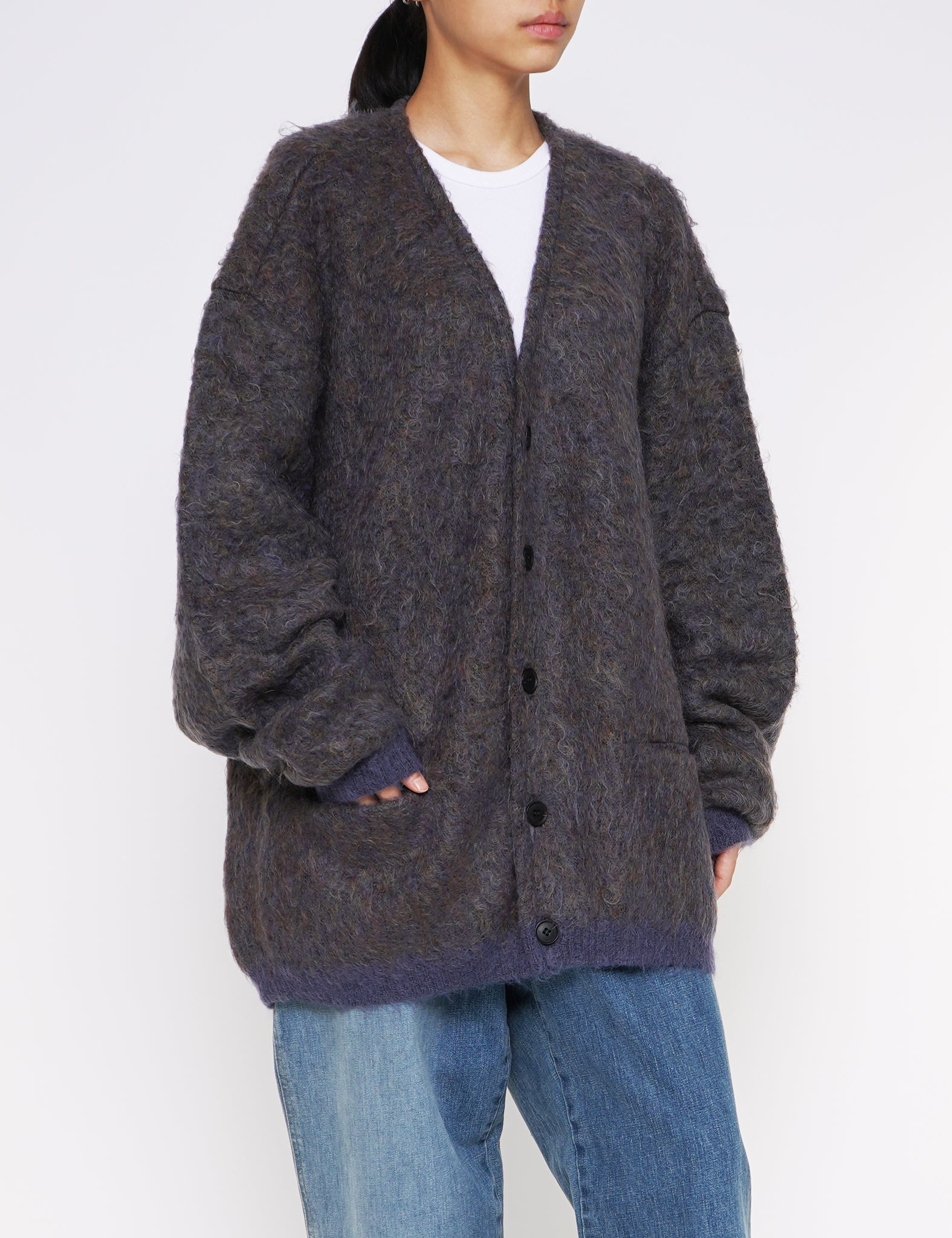 yoke 4color Mix Jacquard Mohair Cardigan eva.gov.co