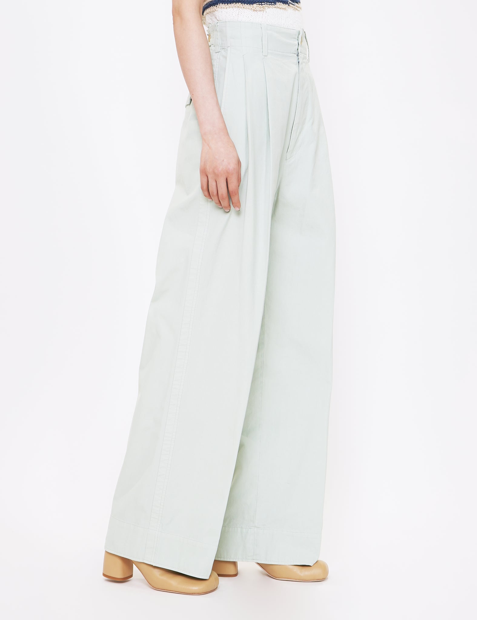 【yoke】ヨーク　PIN STRIPE HI-WAIST BELTED TRO