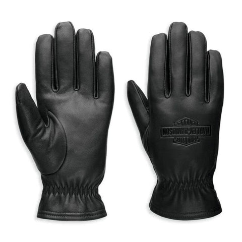 Harley-Davidson Women's Helm Leather Work Gloves, Black - Large
