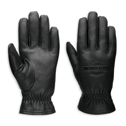 Harley-Davidson Men's Helm Leather Work Gloves, Black - Medium