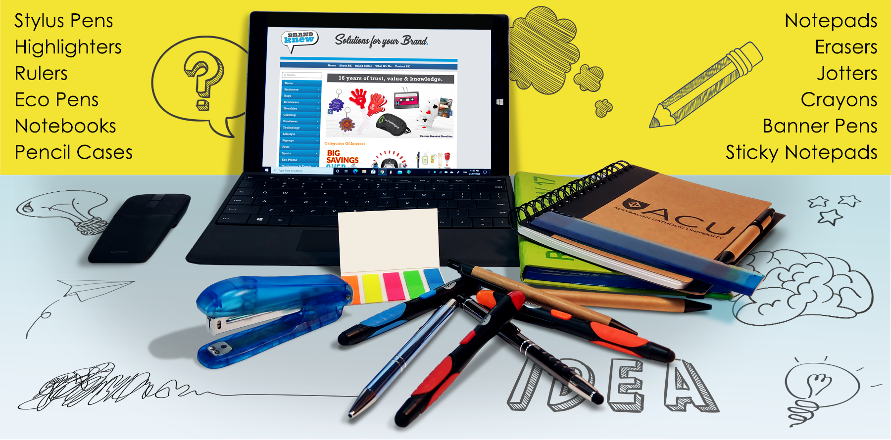 Turn ordinary office stationery into your very own brand ambassadors. Brand Knew has all your office and stationery needs covered. Brand Knew will custom prints your business logo or message at the best possible price.