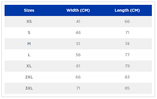 Men SoftStyle Tee Size Chart