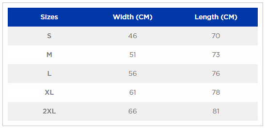 Men V-Neck Tee Size Chart