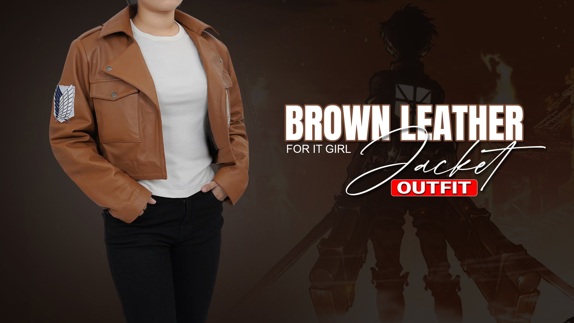 Brown Leather Jacket For It Girl Outfit