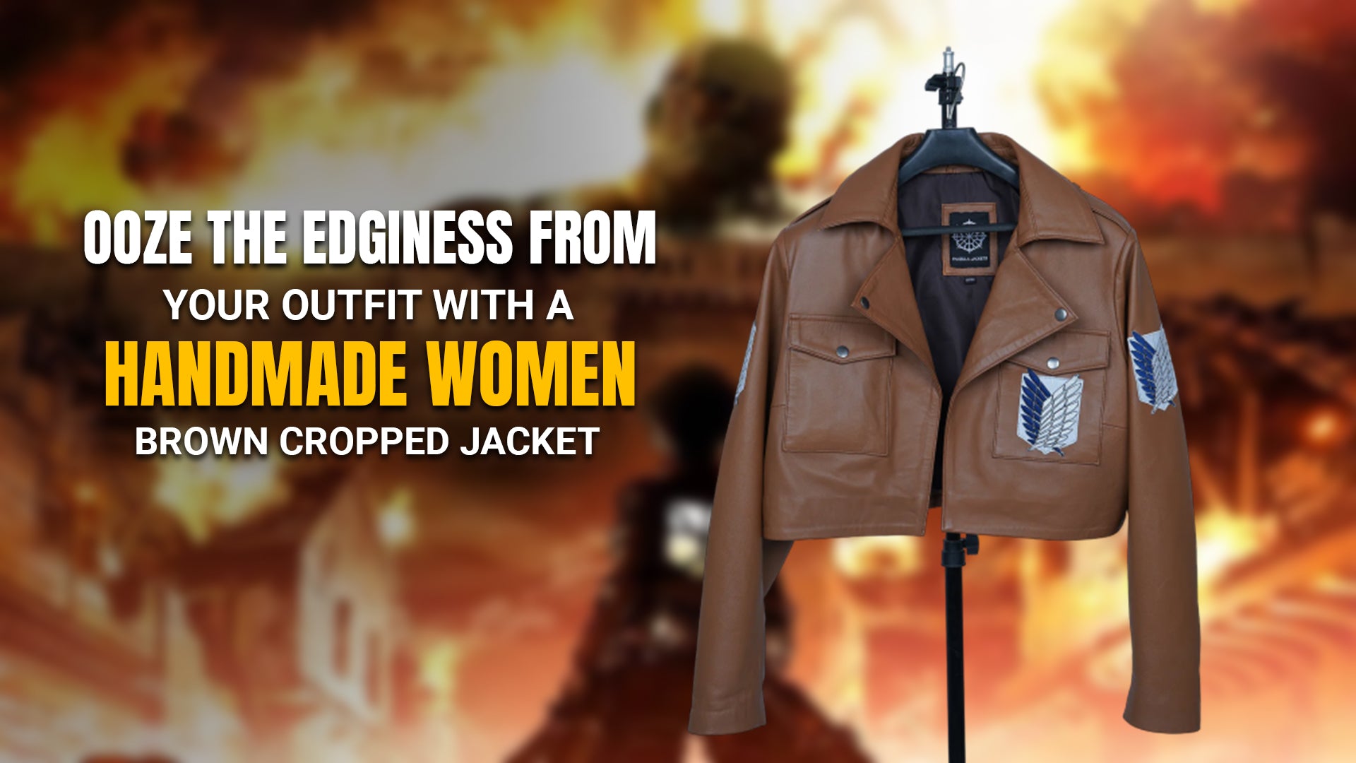 Ooze the Edginess From Your Outfit With a Handmade Women Brown Cropped Jacket