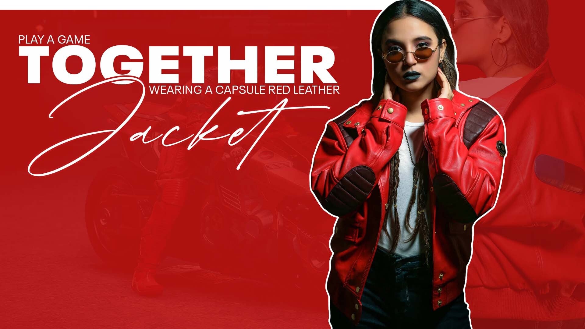 Play a Game Together Wearing a Capsule Red Leather Jacket