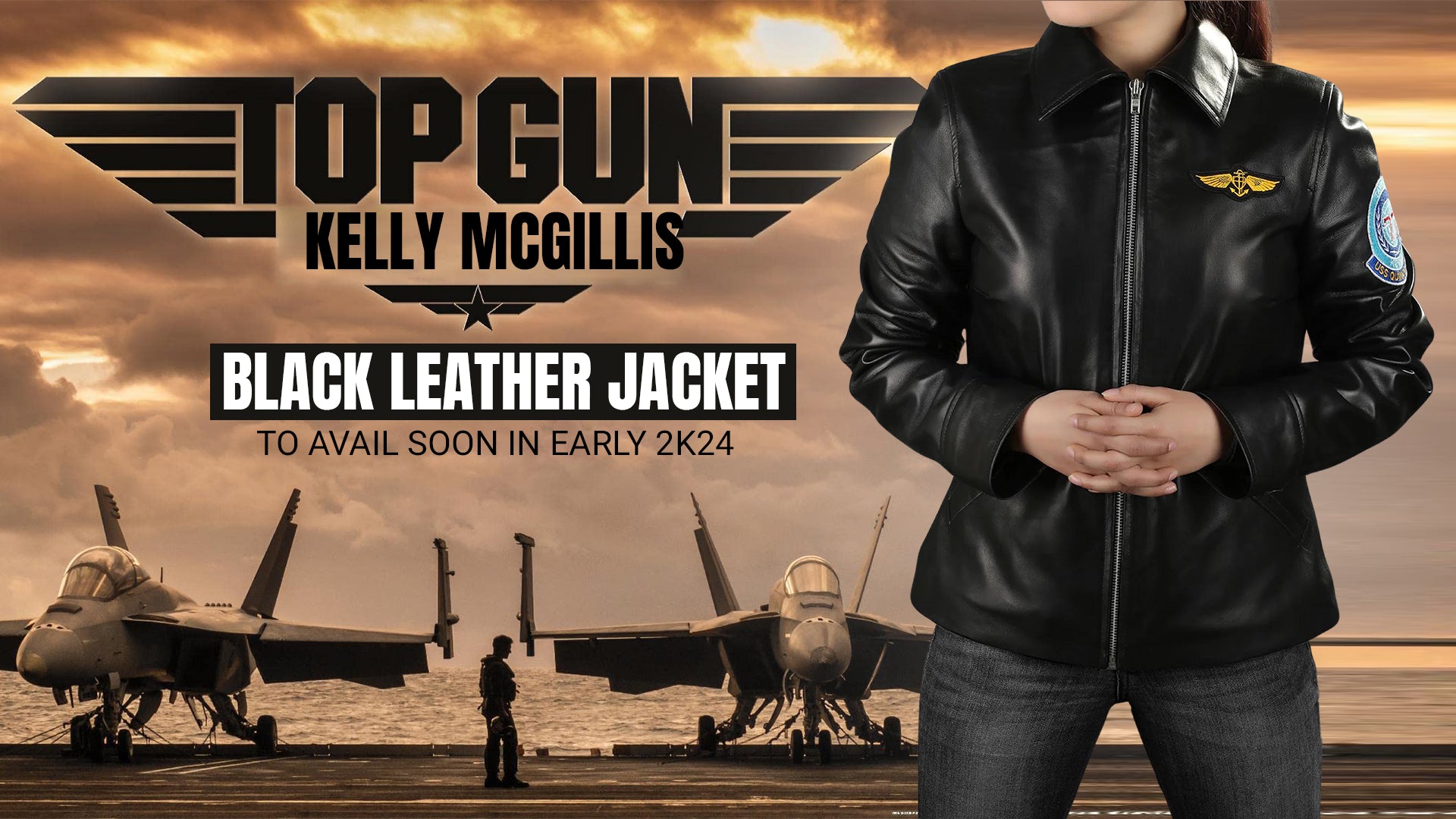 Top Gun Kelly McGillis Black Leather Jacket To Avail Soon In Early 2k24