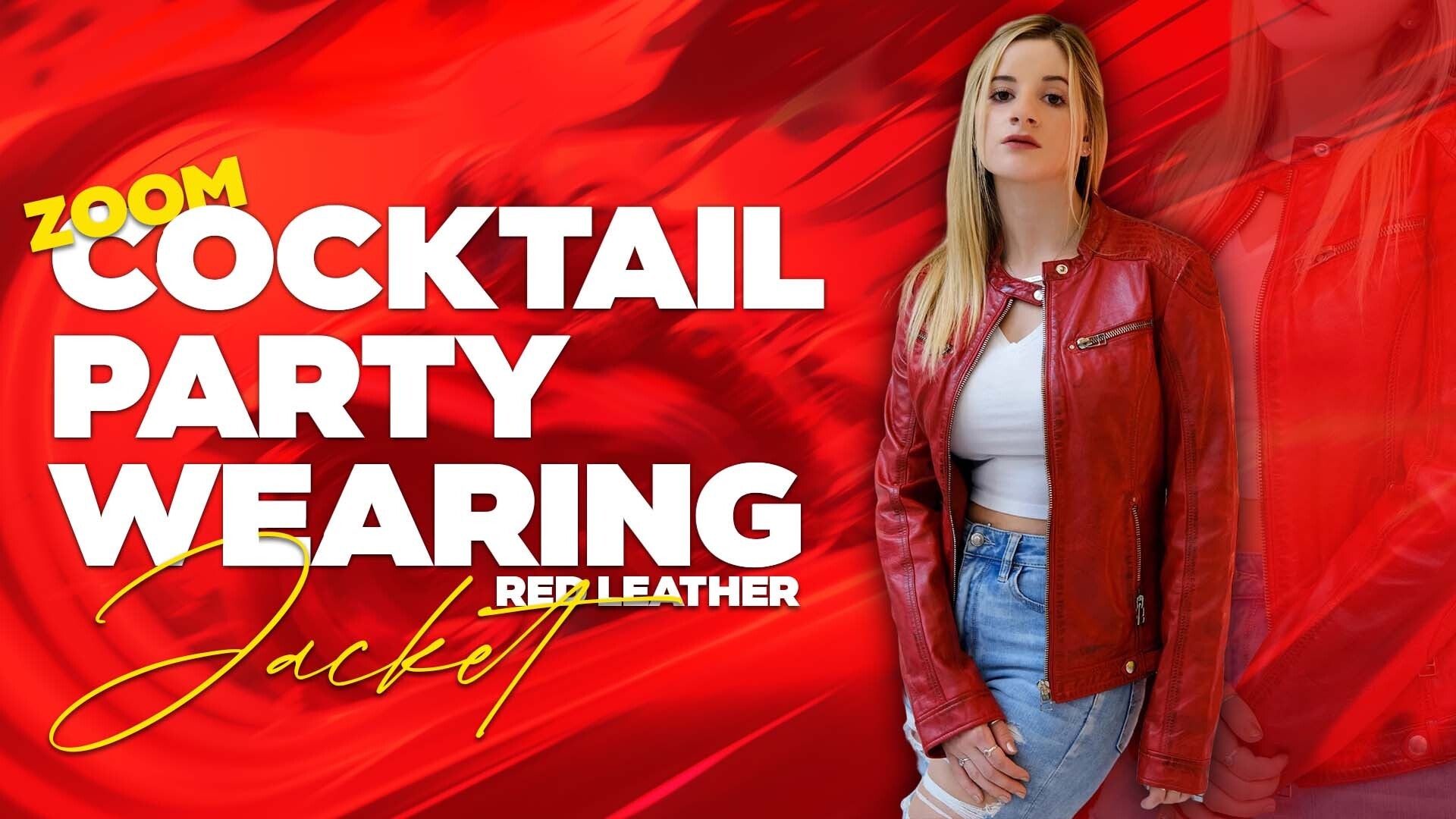 Zoom Cocktail Party Wearing Red Leather Jacket