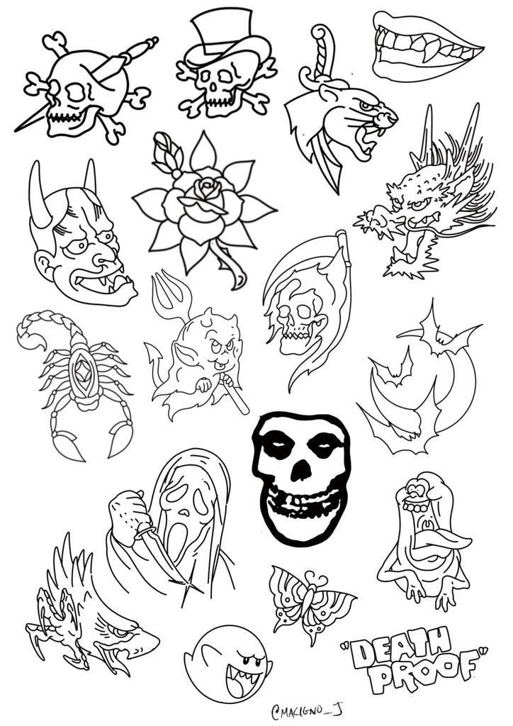 The Simpsons Treehouse of Horror Tattoo Flash Sheet  Etsy