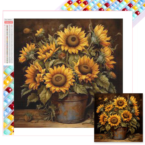 Sunflower (velvet cloth) AB drill full round/square diamond painting