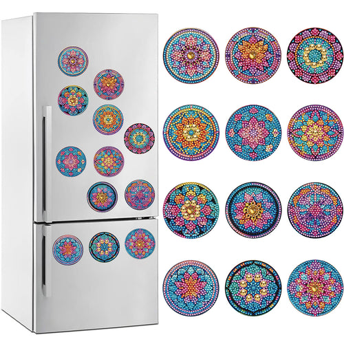 UPINS Christmas Diamond Art Painting Magnets, 22Pcs Refrigerator Magnets  Diam