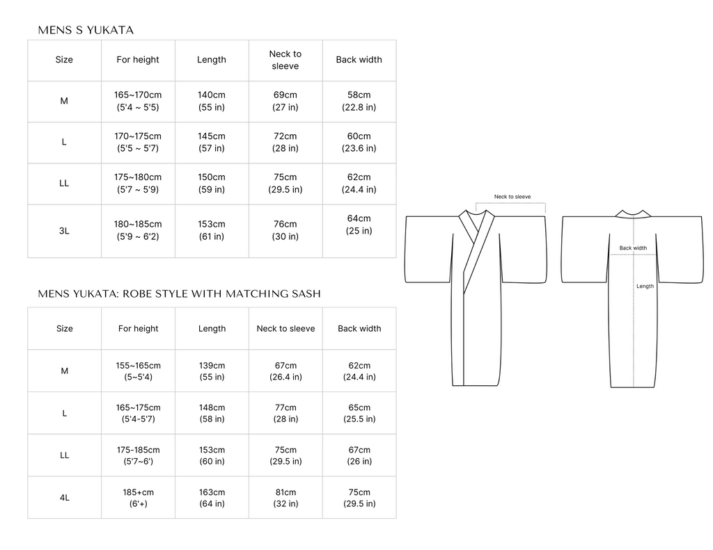 Size Chart | Pac West Kimono