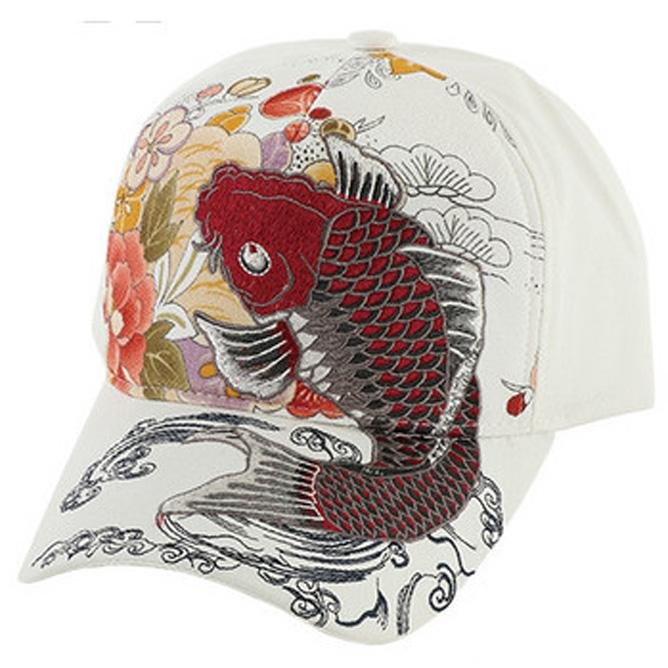 Embroidered Baseball Hat - Koi Carp – Pac West Kimono
