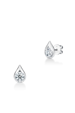 LU Droplet Studs In White Gold From Hearts On Fire and exclusive to LeGassick Jewellery, Gold Coast, Australia.