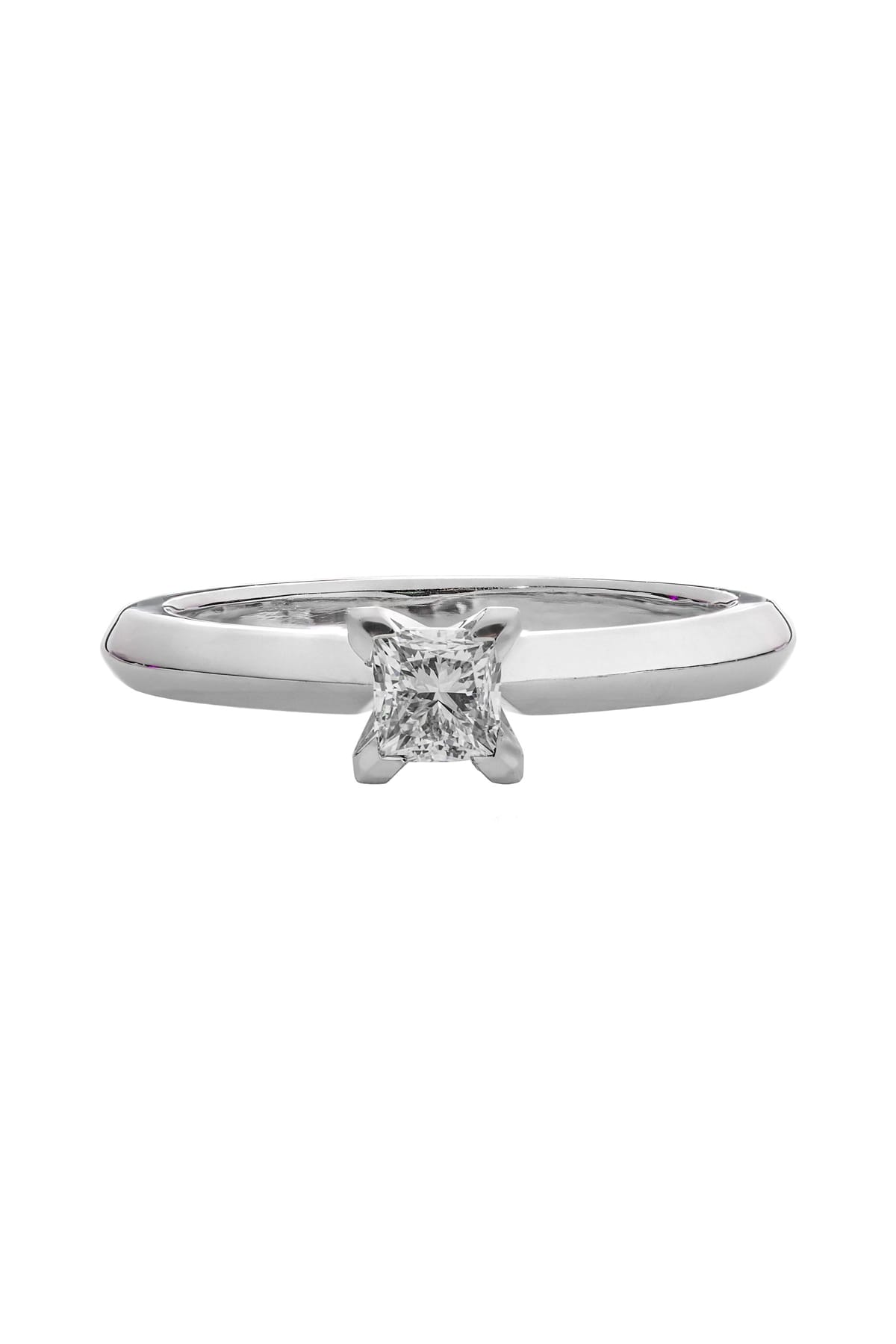 9ct White Gold Solitaire Claw Set Cubic Zirconia Ring