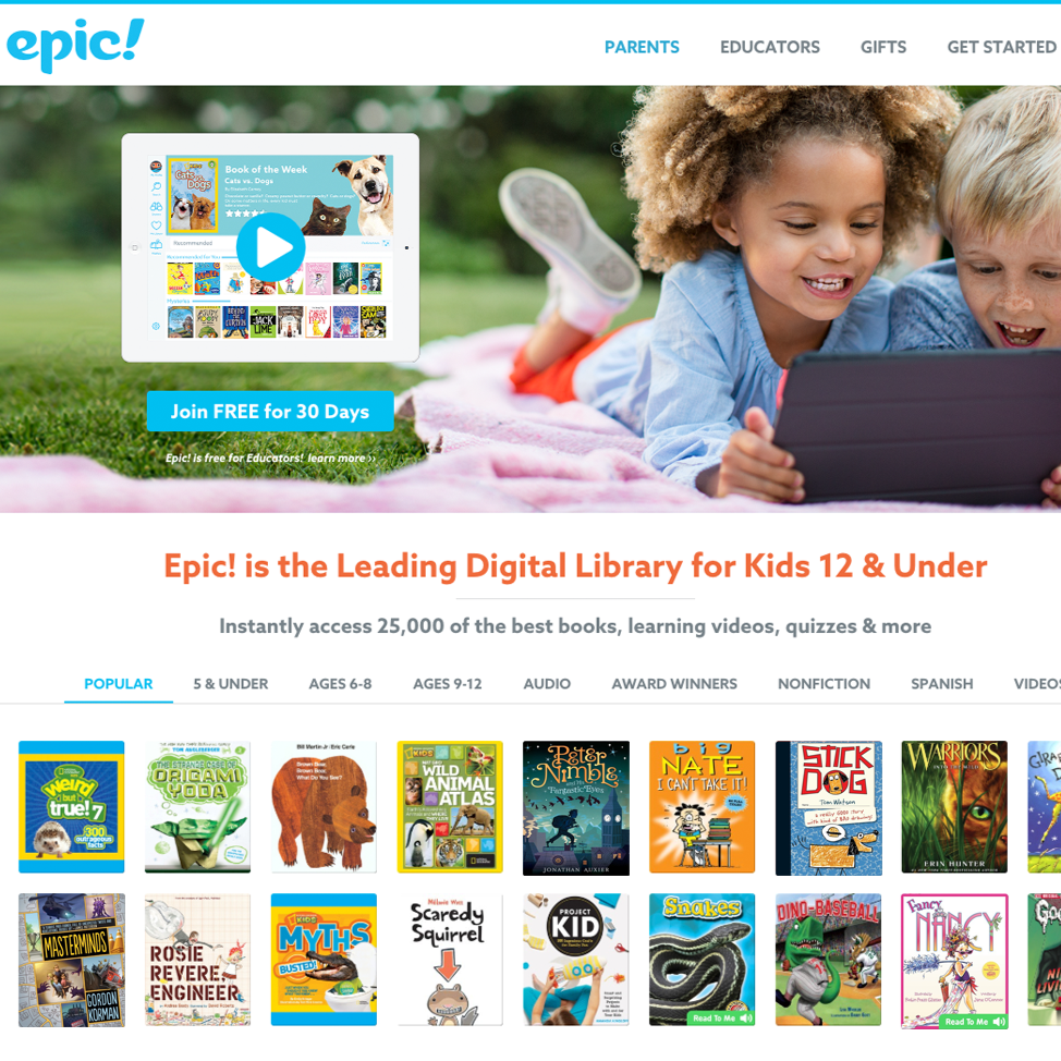 Epic Books For Kids Games And Learning