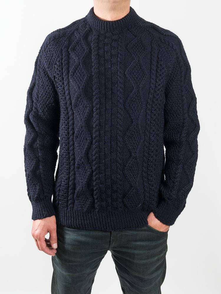 Black Sheep 100% wool Aran Crew Neck Sweater – Black Sheep Knitwear