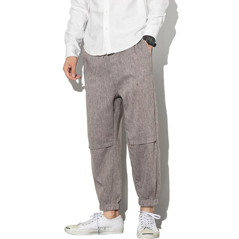 Japanese linen casual loose sweatpants drawstring pants — Kokoakeiko
