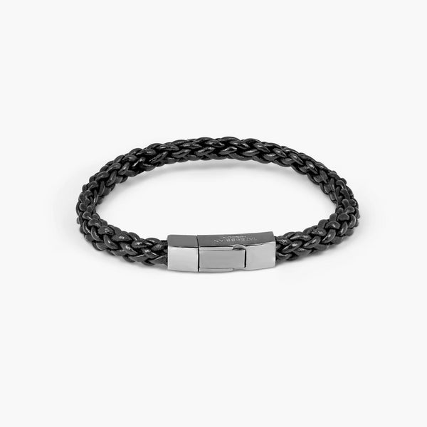 Tateossian Double Wrap Scoubidou Black and Blue Bracelet – Upscaleman