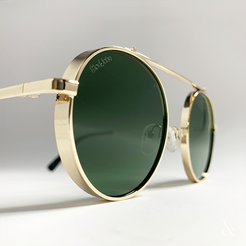 Lunettes de soleil iconiques aviateur EARHART doré vert