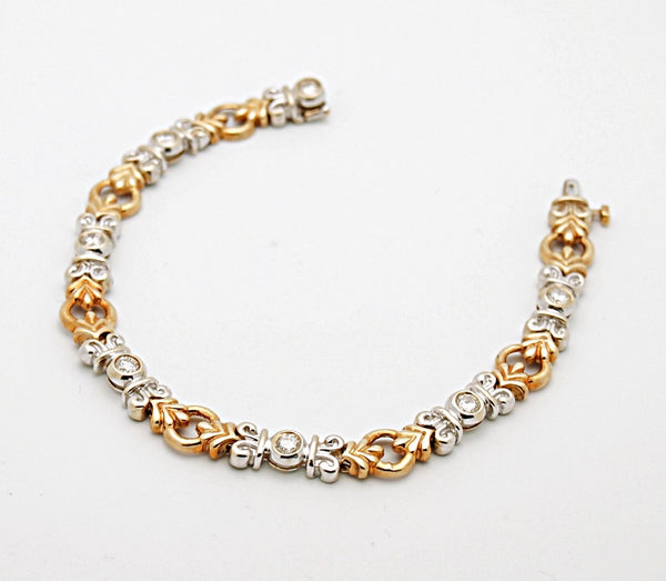 14k Two Tone Diamond Link Bracelet – Mira's Jewelers