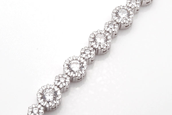 Sterling Silver Cubic Zirconia Line Bracelet – Mira's Jewelers