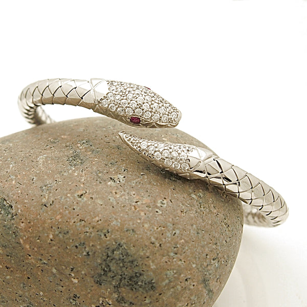 Sterling Silver Snake Bangle Bracelet – Mira's Jewelers