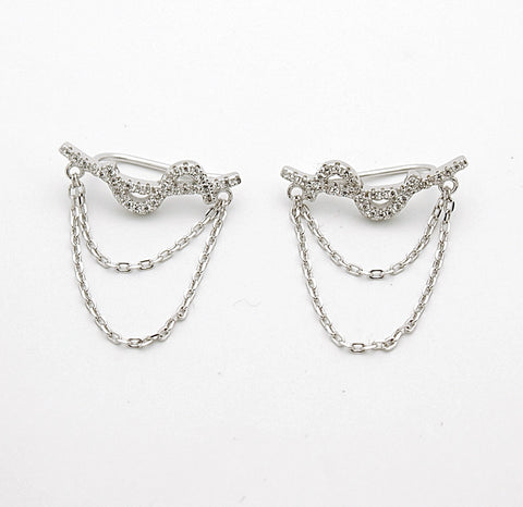 Sterling Silver Cubic Zirconia Ear Climber Earring – Mira's Jewelers