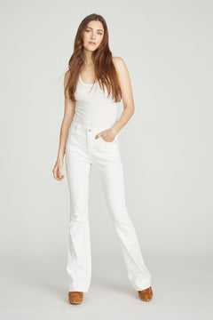 Driftwood Flare White Jeans