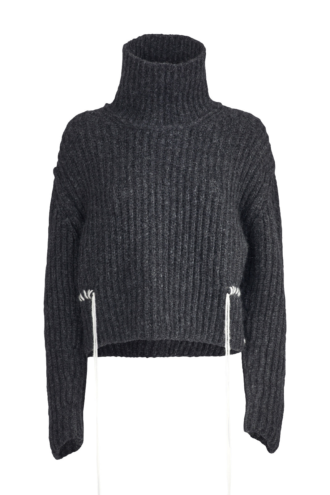 Isabel Benenato Highneck Cropped Alpaca Jumper