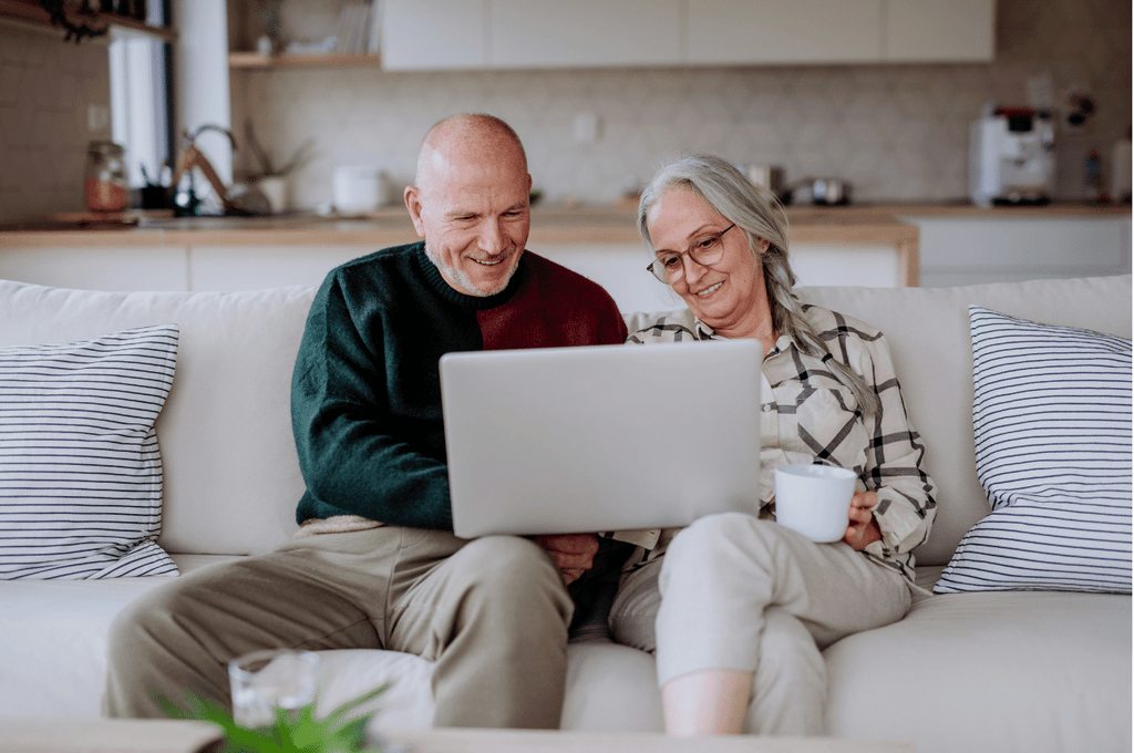 couple researching online