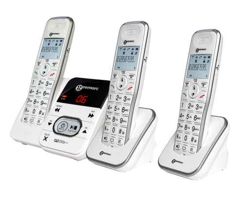 Geemarc AmpliDect 295 Amplified Cordless Trio Telephone with Answering Machine-HearingDirect-brand_Geemarc,type_Amplified Cordless Phones,type_Amplified Phones With Answer Machines,type_Big Button Phones