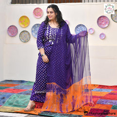 Purple Bandhani Bahar Suit Set