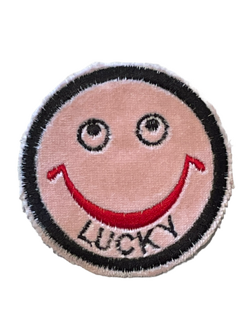 LUCKY  Smiley Embroidered Patch