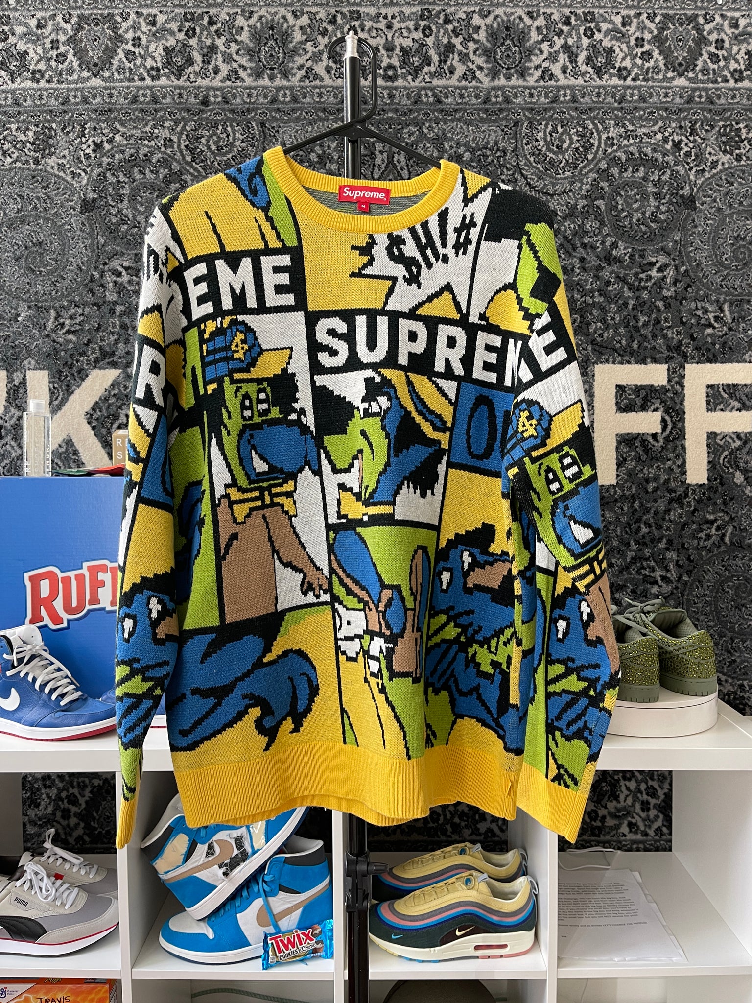 supreme cartoon sweater multicolor